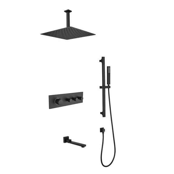 Rainfall Showerhead Thermostatic Shower System Shower Faucets Complete Set