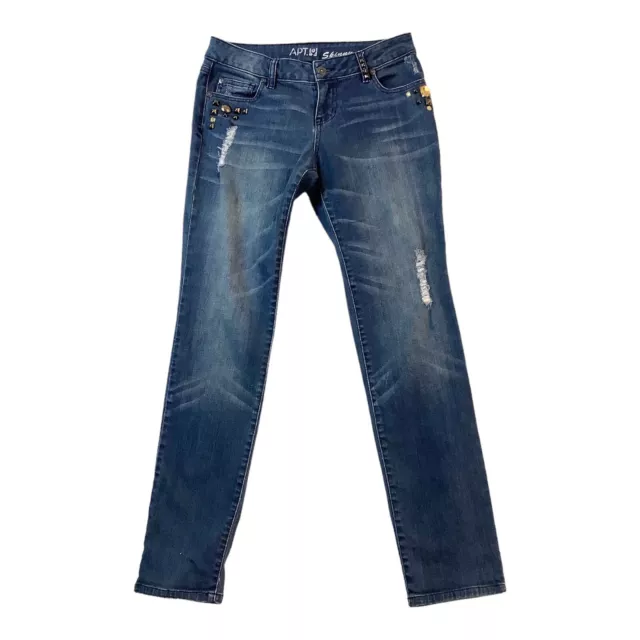 Apt.9 Jeans Skinny Maxwell Fit  Womens Size 6  Mid-Rise Stretch Blue Denim