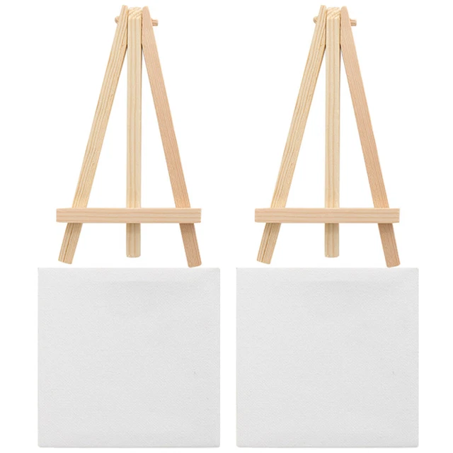 2 Sets Mini-Leinwand Mini-Ölgemäldetafel Mini-Zubehör Schreibtisch