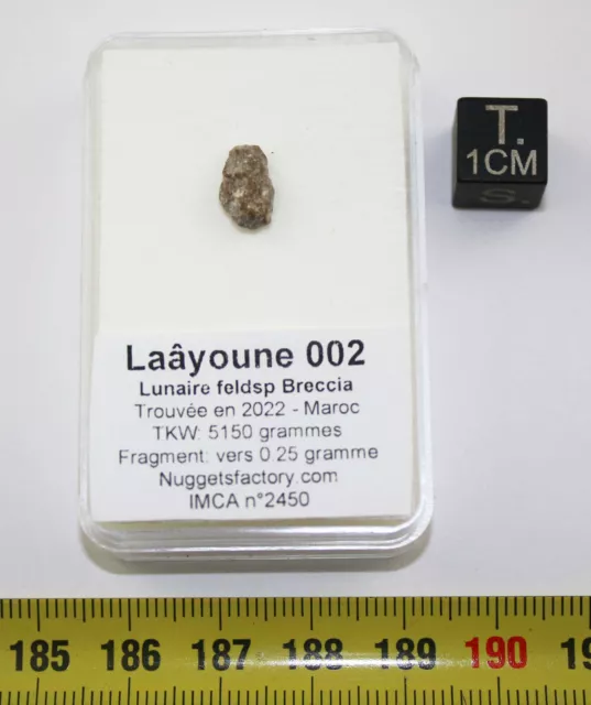 Meteorite Lunar Laâyoune 002 - Feld Brecciated (Morocco- 0.250 Gram - 025 ** )