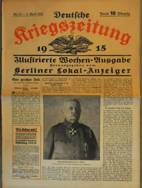 Deutsche Kriegszeitung 4. April 1915 1. Weltkrieg