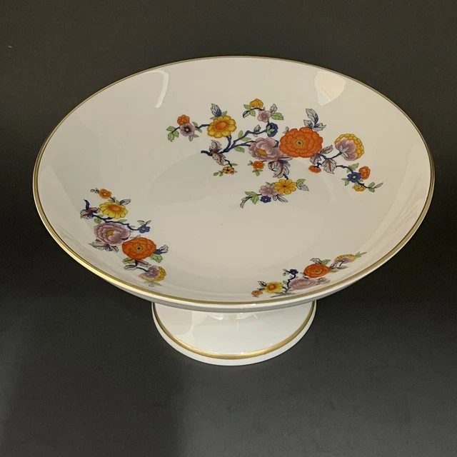 Kuba Porzellan Floral Porcelain Pedestal Cake Plate Serving Dish Bavaria Germany