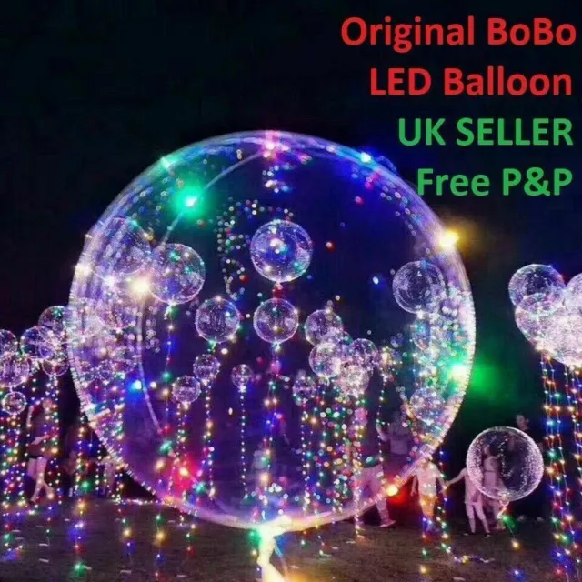 LED Light Up Bobo Balloon Transparent Wedding Birthday Xmas Party Top