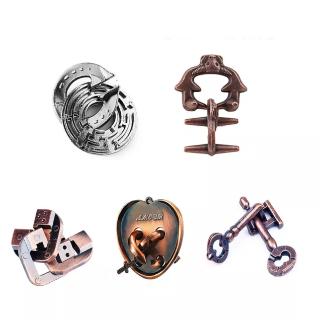 Diecast toy Classic Lock Brain Teaser Puzzle Toys Intelligence Qi Test Reliever