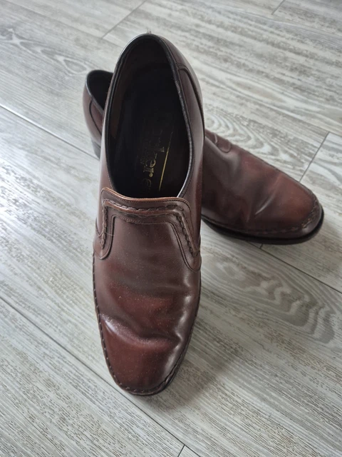 Vintage Barker of Earls Barton Men\'s 8/UK 7E Brown Leather Slip-On Loafer Shoes Barker Leather Slip-on Shoes Brown UK Size 8.5 | eBay UK main image 3