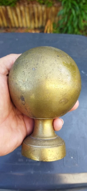 2 Boules D'escalier Anciennes - Laiton / Bronze, Style 1940-1960, Qualité, Bon état