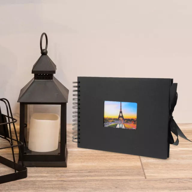 Hardcover Notebook Black Page Scrap Book Blank Page Album Diy Photo Guest Book