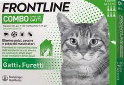 Frontline Combo 6 Pipette x 0,5ml Antiparassitario per Gatti. Confezione integri