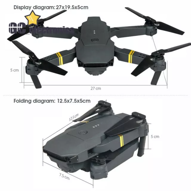 Pro Drone E58 WIFI FPV 720P HD Camera Foldable Selfie RC Quadcopter w/1 A3GK