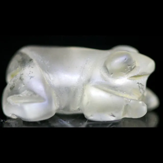 A Pyu rock crystal bead in the form of a frog EM9