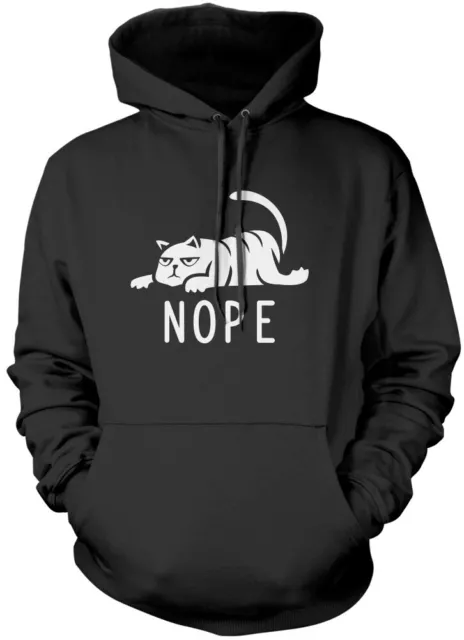 Nope Cat Unisex Hoodie Funny Cat Lover Gift Pet Lazy Sloth Crazy Cat Present