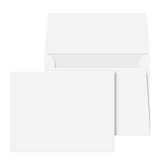 5 x 7 White Heavy Blank Note Cards & A7 Envelopes - 65lb Cover - Set of 50