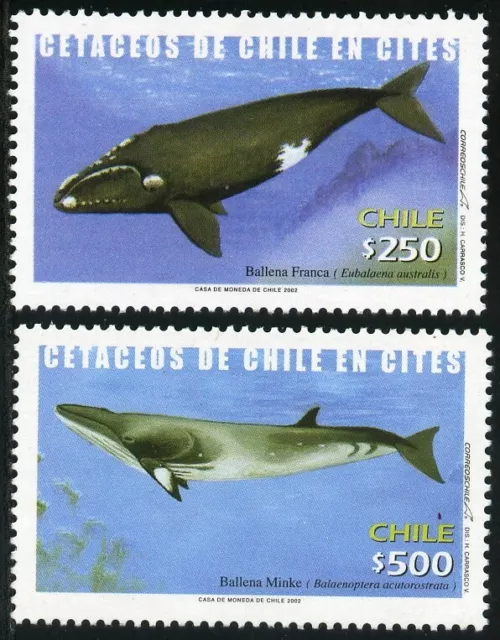 Chile 2002 Scott 1413 - 1414 Protected Endangered Species Whales