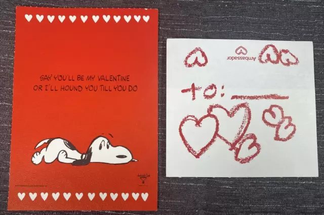 Vintage Valentine Card Peanuts Snoopy Say Youll Be My Hound You Beagle Made USA