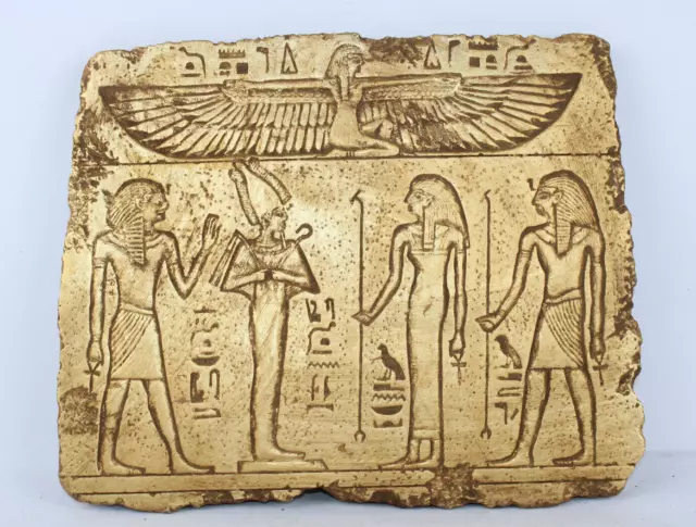 RARO ANTIGUO EGIPCIO ANTIGUO ISIS Alas Osiris con Ramsés y Nefertari Stella