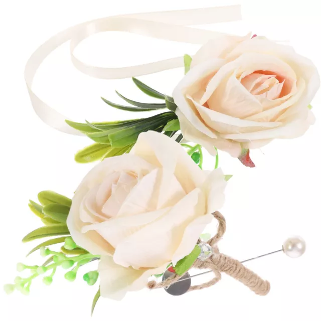 1 Set Wedding Corsage Boutonniere Artificial Flower Groom Boutonniere Bride