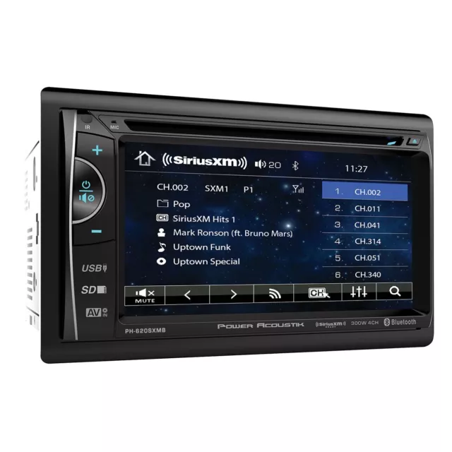 Power Acoustik Double DIN CD/DVD 6.2" LCD Bluetooth SiriusXM Tuner Compatible