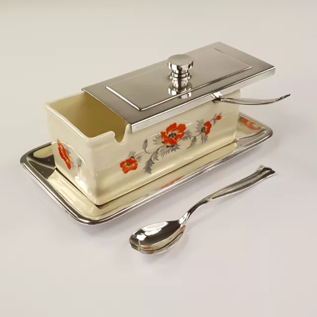 Wellner Rosenthal Art Deco Marmeladen Dose mit Deckel  20er 30er Jahre D.R.P.