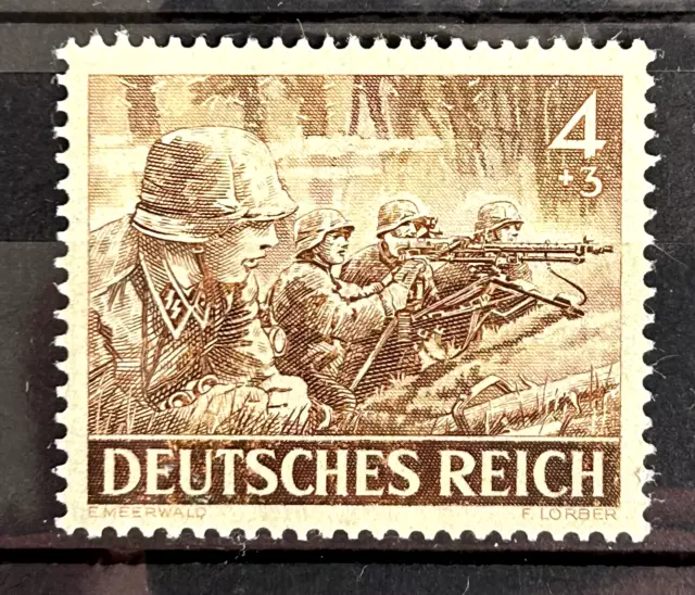 1943 German Reich stamp Mi:DR 832 Armed Forces Day SS MG gunners MH*