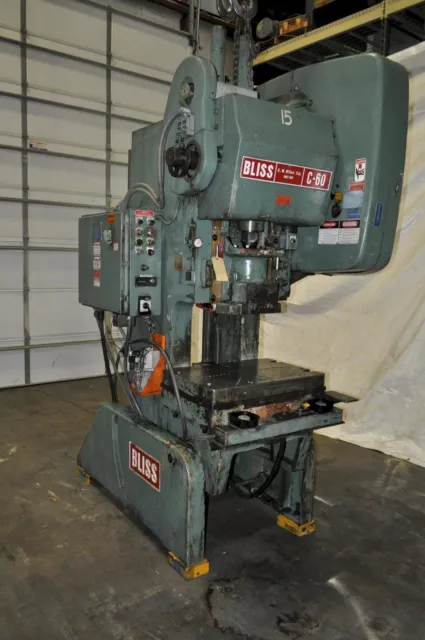 60 TON BLISS OBI PRESS 4" STROKE 14.25" SH 3" RAM ADJUSTMENT 16" X 10" ram 32x21