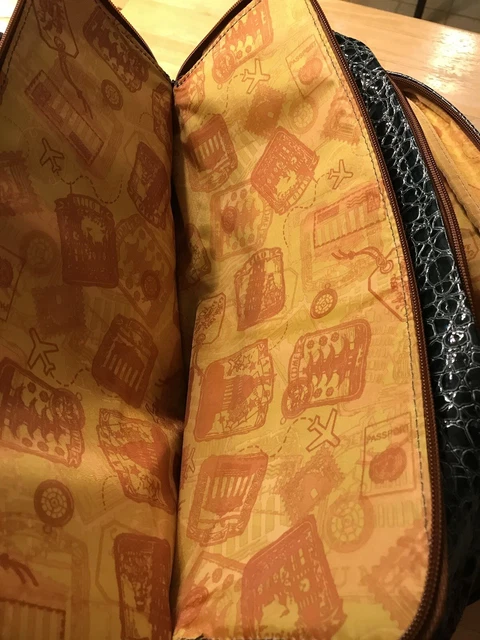 Samantha Brown Croc Embossed Carry On Set Green Camel 15
