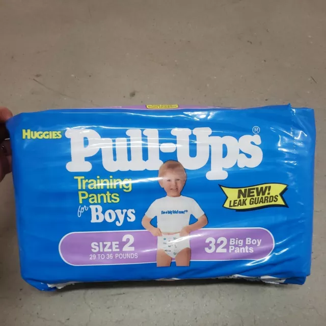 VINTAGE HUGGIES PULL Ups Training Pants For Boys SZ 2 29 36 Lbs 32ct