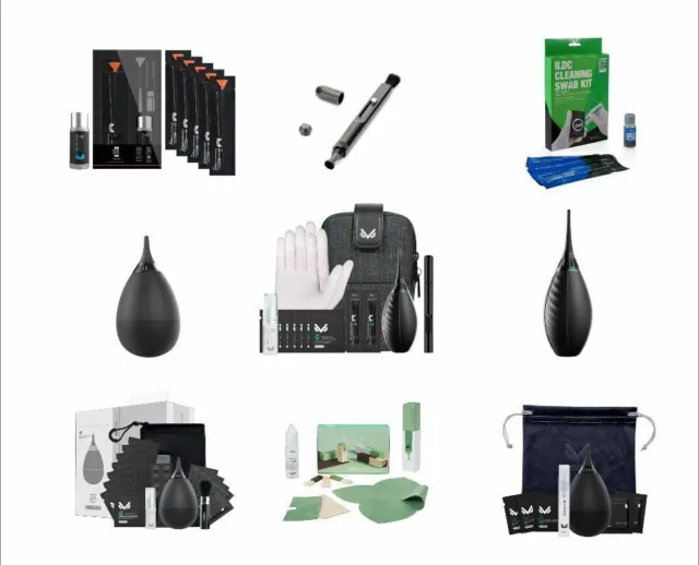 VSGO Cámara Pantalla Lente Limpieza Kits Aire Blowers Sensor Plumas para DSLR