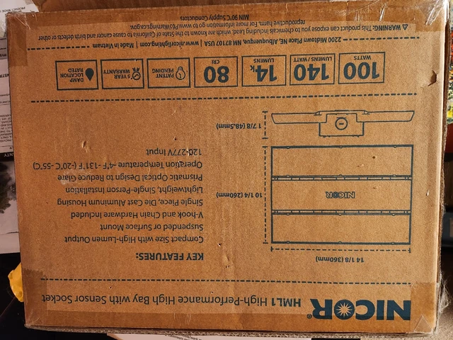 ***FREE SHIPPING***Nicor HML1 High-Performance High Bay Light With Sensor Socket