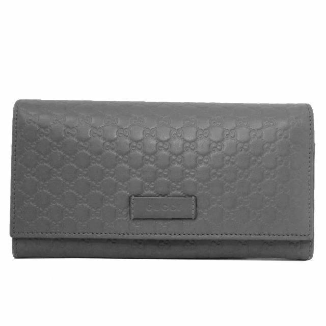 Second Hand Gucci Long Wallet 449396 Micro Gg Leather mMN09