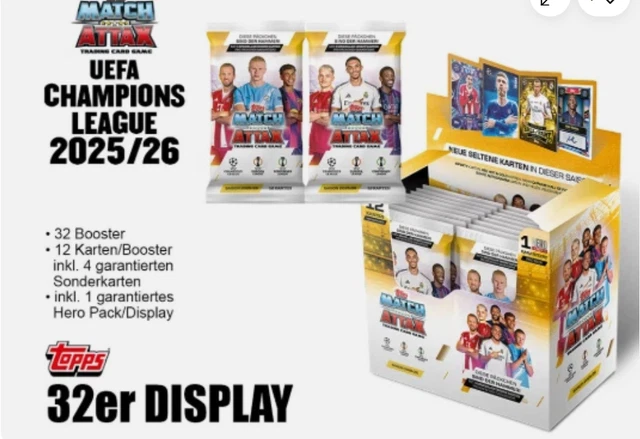 TOPPS UEFA CHAMPIONS League Match Attax 2025/2026 TC ? 32er DISPLAY EUR ...