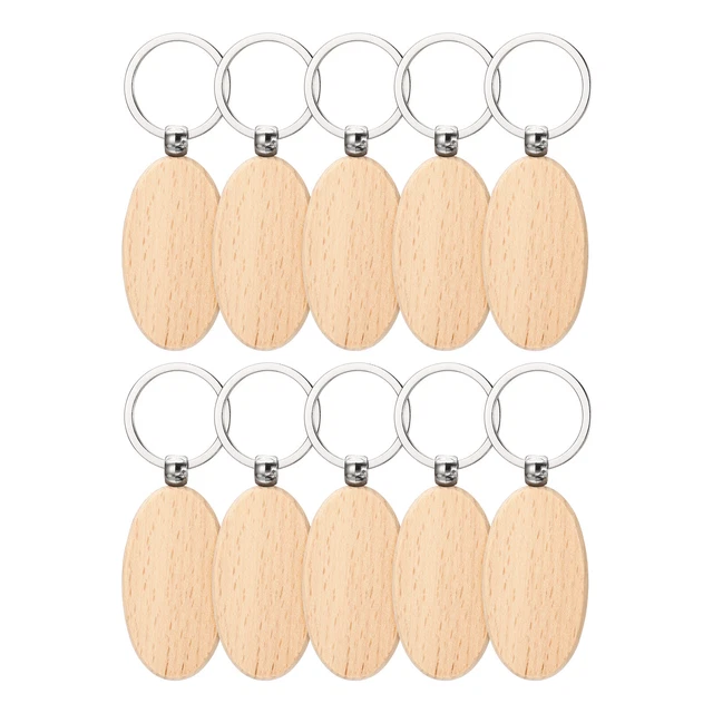 20 Stk Schlüsselanhänger Holzrohlinge - DIY Bastelset Zum Gestalten