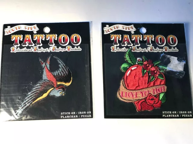 Parche de aplique bordado para tatuaje South Side pegado/hierro en conjunto de 2 nuevos
