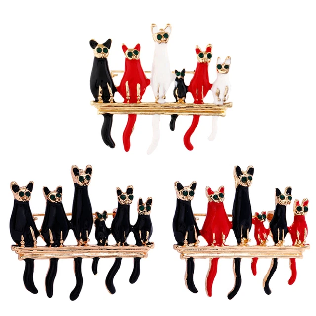 Material de aleación broche gato abrazaderas de pecho de Navidad gatito cosecha