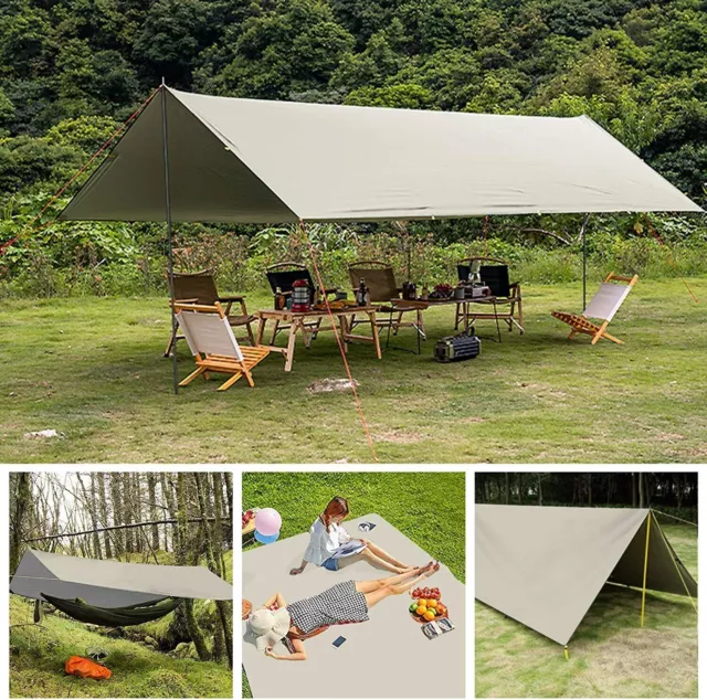 3MX3M TENT TARP Hammock Rain Sun Shade Shelter Waterproof Camping Picnic Pad  Mat £27.99 - PicClick UK