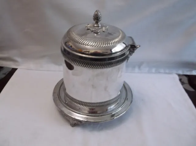 Antique Joseph Rogers, Sheffield Silver Plated Biscuit Barrel Lidded 20 x 18 cm