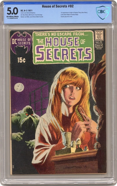 House of Secrets #92 CBCS 5.0 1971 21-24D497C-016 1st app. Swamp Thing