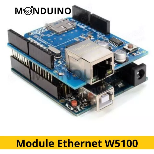 Module Bouclier Ethernet W5100 Shield SD, Carte UNO R3, câble Compatible arduino