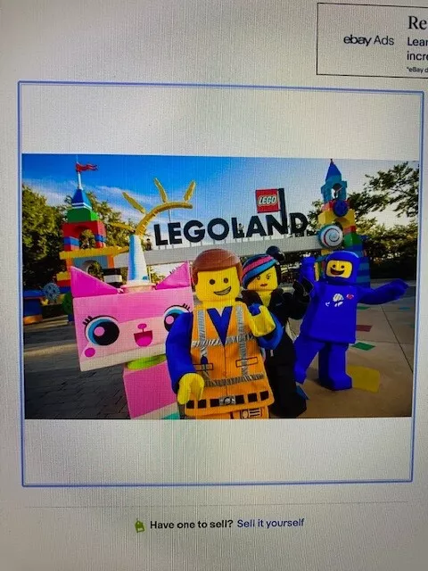 LEGOLAND T I C K E T S Sunday 15 October In Ur Own Name Recieve Fast 25.00 PicClick UK