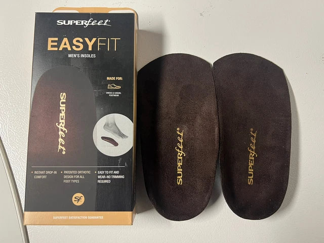 NEW Superfeet Size E Easyfit Insoles for Dress Casual Shoes Men 9.5 - 11 NIB