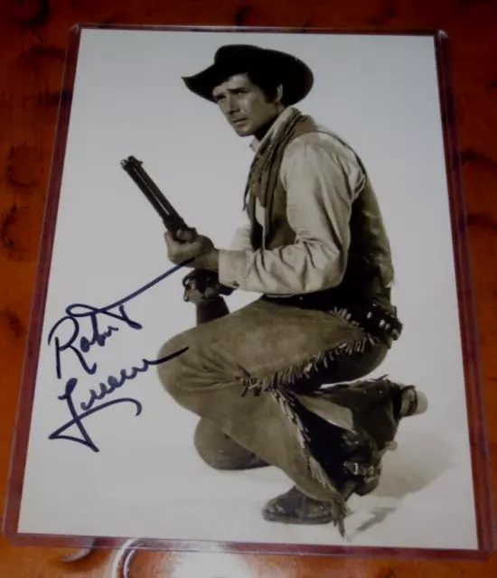 Robert Fuller signed autographed photo TV Westerns Wagon Train Laramie