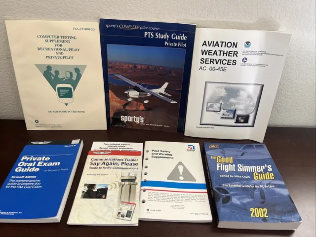 Private Pilot Study Guide Practice exam Book Lot Aviation ASA Cessna FAA NOAA