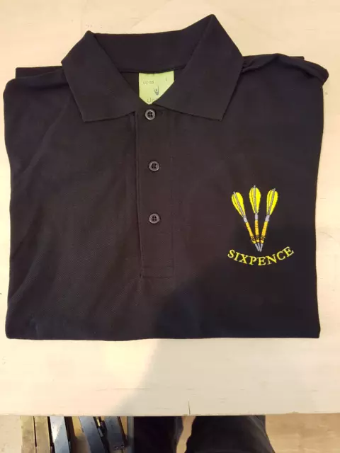 Custom Dart Polo Shirt Embroidered With 3 Darts Logo & Your Choice Of Name