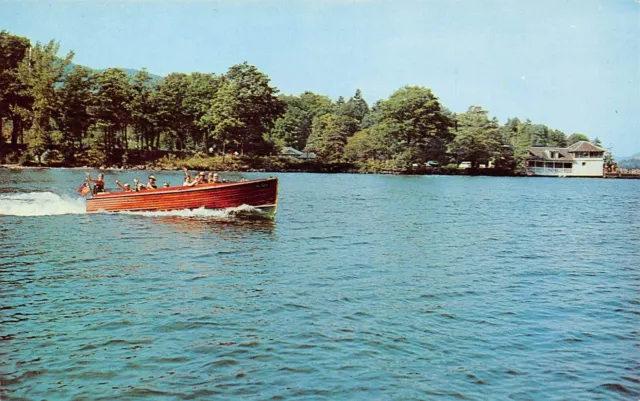 Silver Bay NY New York YMCA Lake George Cruise Boat Nautical Vtg Postcard A49