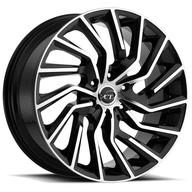 VCT V81 22x8.5 5x120 +38mm Black/Machined Wheel Rim 22" Inch