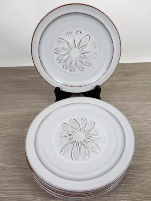 Lot de 6 Assiettes à Dessert en Céramique - Décor Fleuri - Effet Céramique Brûlé 2