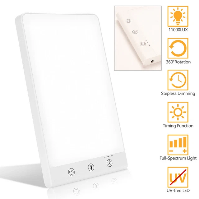 Lámpara de luz diurna libre de rayos UV regulable lámpara LED 16W blanco frío terapia de luz 11000 LUX