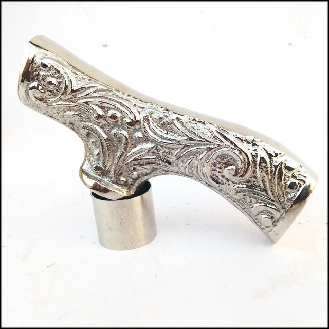 MARINE NAUTIQUE PIRATE Crâne Laiton Poignée Marche Canne Vintage en Bois Bâton EUR 44,78