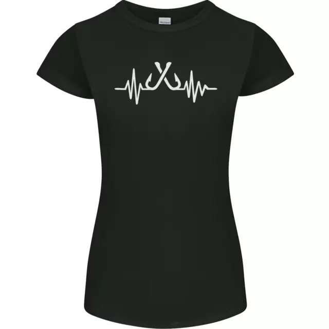 Maglietta Pulse Fishing Funny Fisherman ECG da donna Petite Cut