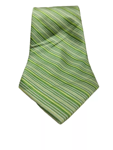 Cravatta "7 Camicie" 100% Seta Tie Silk Verde Made In Italy Uomo Cravate Vintage