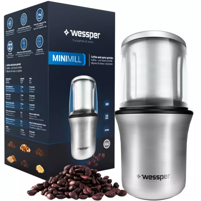 Molinillo eléctrico para café, especias y hierbas WESSPER MINIMILL 200W